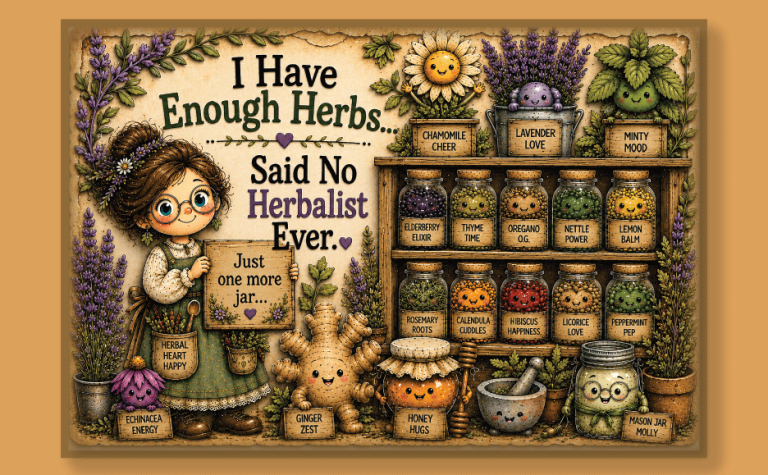 Not Just Stitches | Crafting & Quilting Whimsical Herbalist free herbal humor design